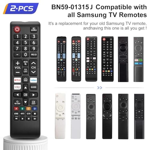 (Pack of 2) Universal for Samsung TV Remote Control Replacement Compatible with All Samsung Smart Frame Curved QLED Crystal TVs — view 3