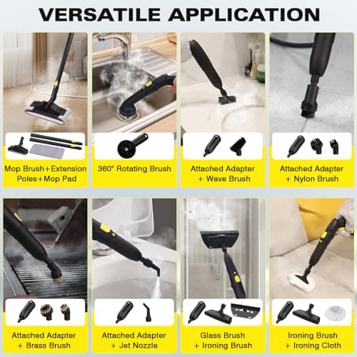 TVD Steam Cleaner, Steamer Cleaning with 26 Accessories, Steam Cleaner for Home with 5M Extra-Long Power Cord for Home Floor Cleaning, Car Detailing, Grout, Upholstery. — view 3