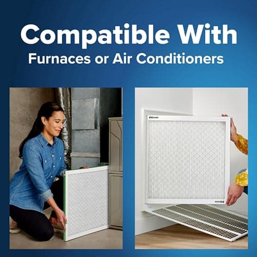Filtrete 16x25x1 AC Furnace Air Filter, MPR 700, MERV 8, Tough on Pollen, Easy on Airflow, 3-Month Pleated 1-Inch Electrostatic Air Cleaning Filter, 2-Pack (Actual Size 15.68 x 24.56 x 0.78 in) — view 3