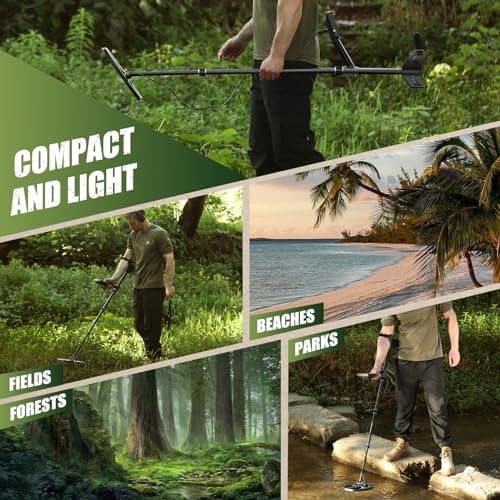 Gbnryg Metal Detector for Adults, Waterproof, 5 Detection Modes, Higher Accuracy 12 Inch IP68 Coil, Larger LCD Display (M55J-Gray) — view 5