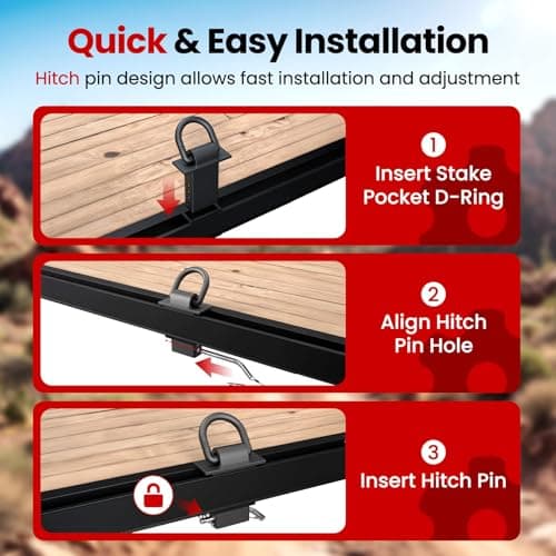 Stake Pocket D Ring, 18000lbs D Rings Heavy Duty Stake Pocket Tie Down for Trailers and Flatbeds Trucks, Removable Trailer Tractor Tie Down Accessories Anchor for Flatbed Cargo Trucks, 4 Pack — view 5