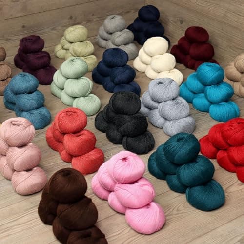 100% Baby Alpaca Yarn Wool Set of 6 Skeins (300 Grams) DK Weight - Made in Peru - Heavenly Soft and Perfect for Knitting and Crocheting (Alabaster White, DK - 6 Skeins) — view 5