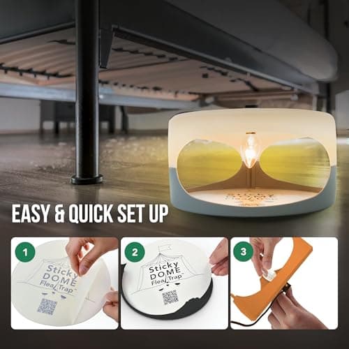 ASPECTEK Sticky Dome™ Flea Trap – 2 Pack | Indoor Insect Trap with 2 Sticky Discs, Odorless (White) — view 4