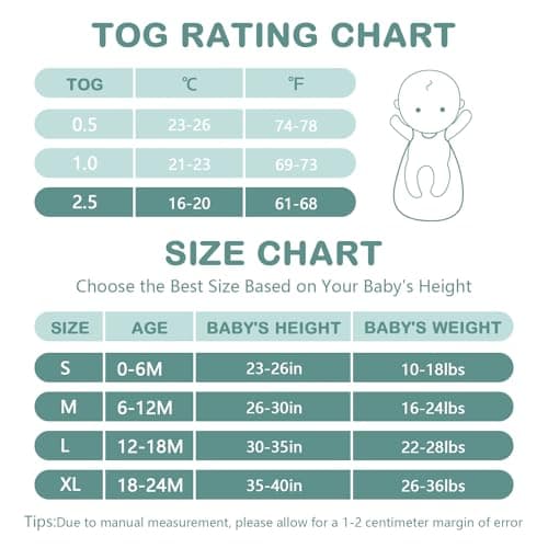 Mosebears Sleep Sack Baby Winter Wearable Blanket with 2-Way Zipper,2.5 TOG Cotton Sleep Sack Unisex (White Animal, 0-6 Months) — view 5