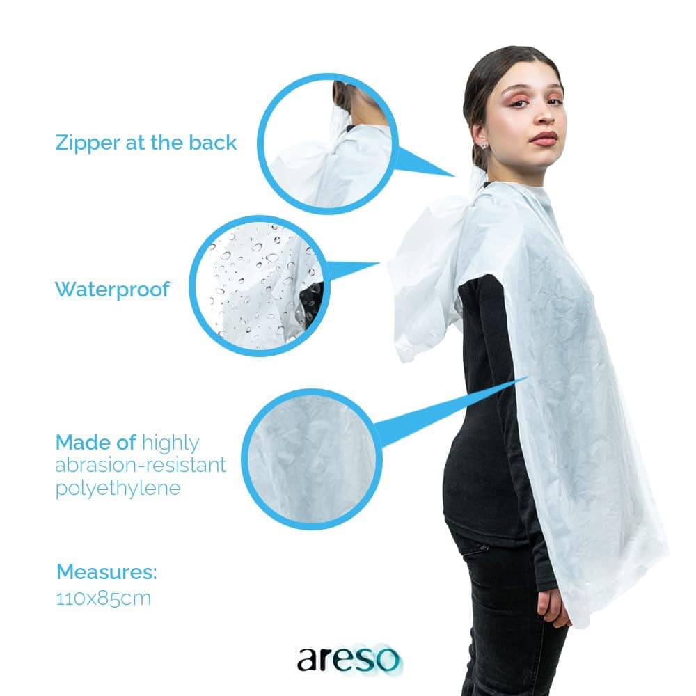 Areso – Capas Desechables para Peluqueria 100 Unidades en Rollo, Capa de Plastico para Tinte de Pelo en Mujer y Hombre, Color Blanco — view 3