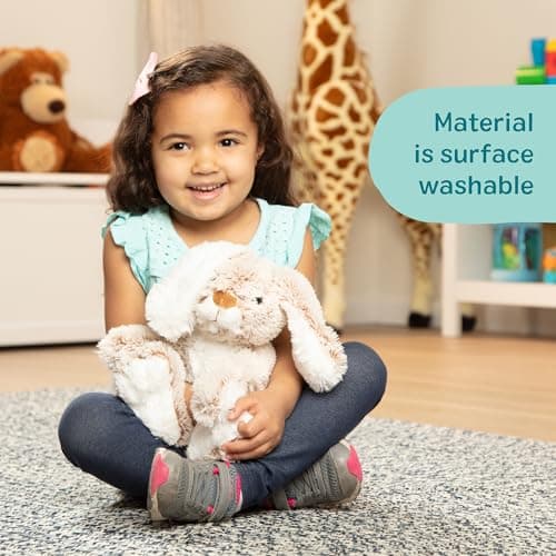 Melissa & Doug Burrow Bunny Stuffed Animal Plushie with Big Feet, Floppy Ears & Fluffy Tail, Adorable Pretend Play Toddler Toys for Girls & Boys 3+ — view 6