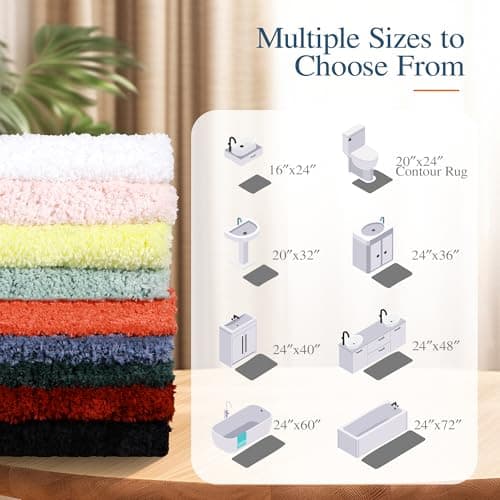 Walensee Bathroom Rug Non Slip Bath Mat for Bathroom (16 x 24, Beige) Water Absorbent Soft Microfiber Shaggy Bathroom Mat Machine Washable Bath Rug for Bathroom Thick Plush Rugs for Shower — view 6