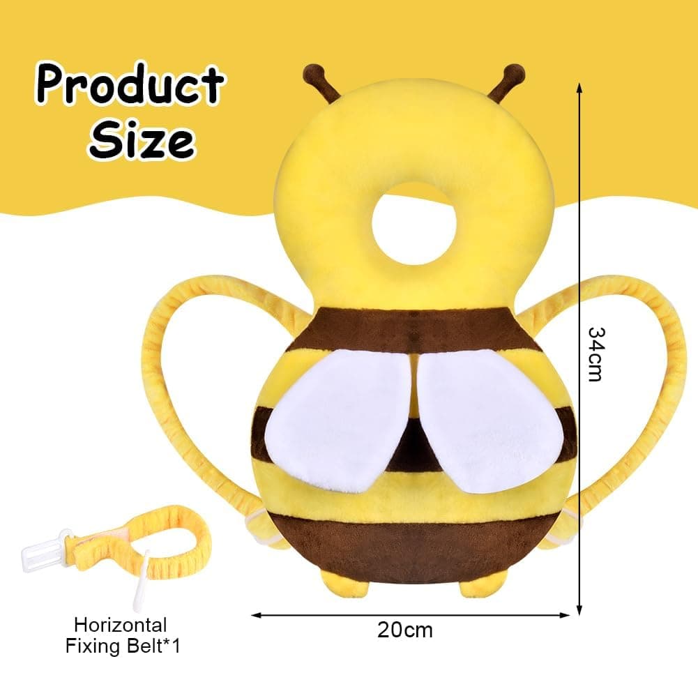 Vicloon Protector de Cabeza para Bebe, Cojín Protector Seguridad Bebe con Rodilleras, Anti-Caídas Almohada Protección Bebé, Almohadilla Protectora de Cabeza para Gatear y Caminar-Abeja — view 2