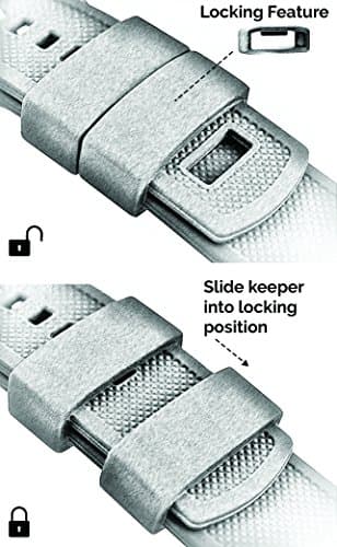 22mm Smoke Grey/Black - BARTON Elite Silicone Watch Bands - Rose Gold Buckle Quick Release — view 5