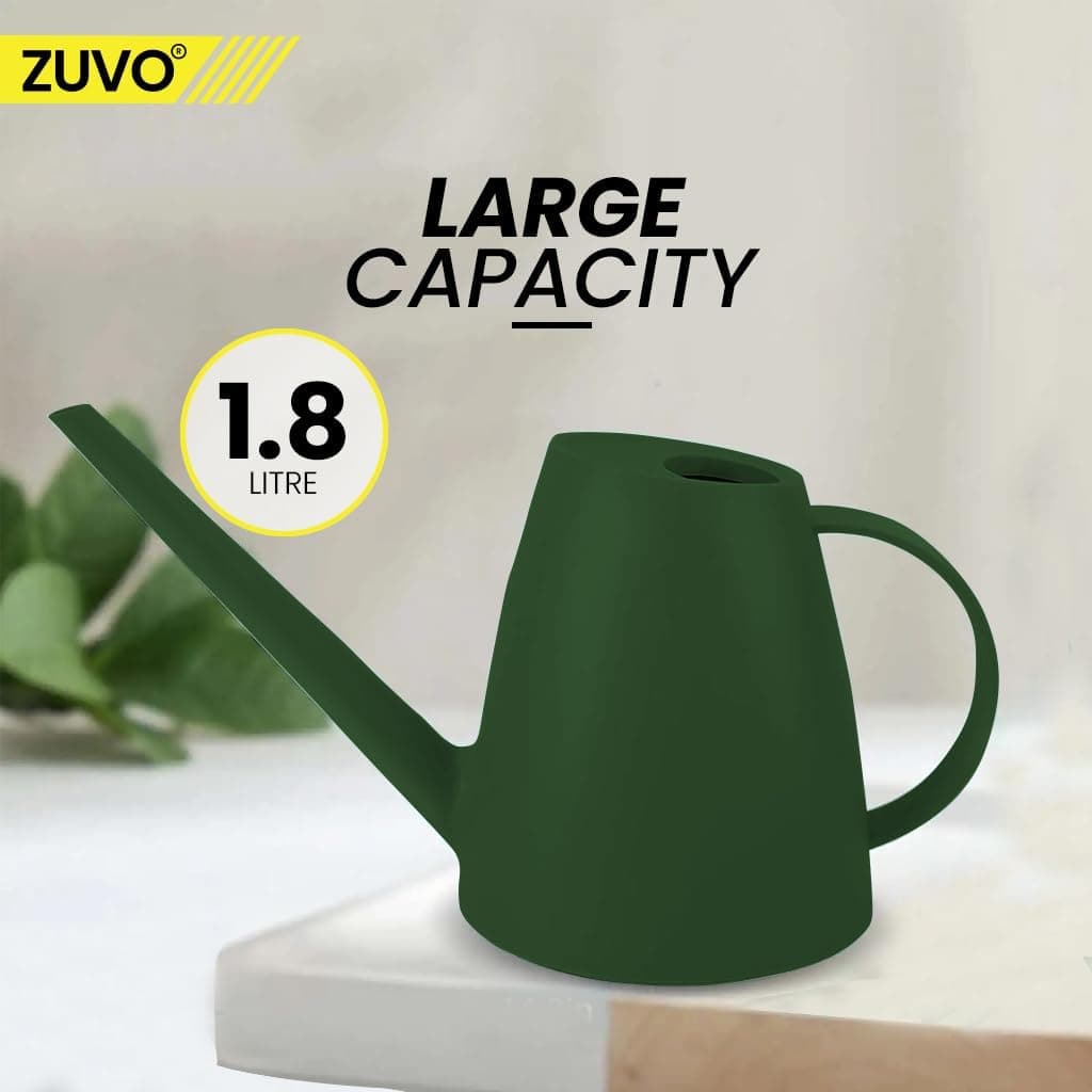 Zuvo Small Watering Can Indoor 1.8L with Long Spout — Mini Watering Can for House Plants, Seedlings & Herbs | Detachable Rose — view 3