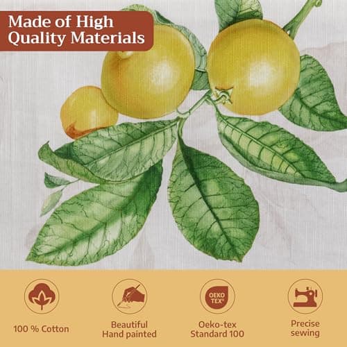 Maison d' Hermine Table Cloth Round Table 100% Cotton 63 Round Inches Tablecloth Reusable Decorative for Dining Kitchen Room Farmhouse Party Home Hotel Restaurant Spring Summer - Limoncello — view 2