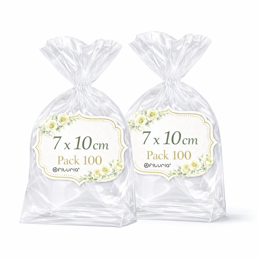 Ofituria Bolsas Celofán Transparente 10 x 15 cm, Bolsas Transparentes para Chuches y Regalos – Bolsas Plastico Transparente para Cumpleaños Infantiles, Galletas y Detalles, 1 Pack (100 Bolsas) — view 18