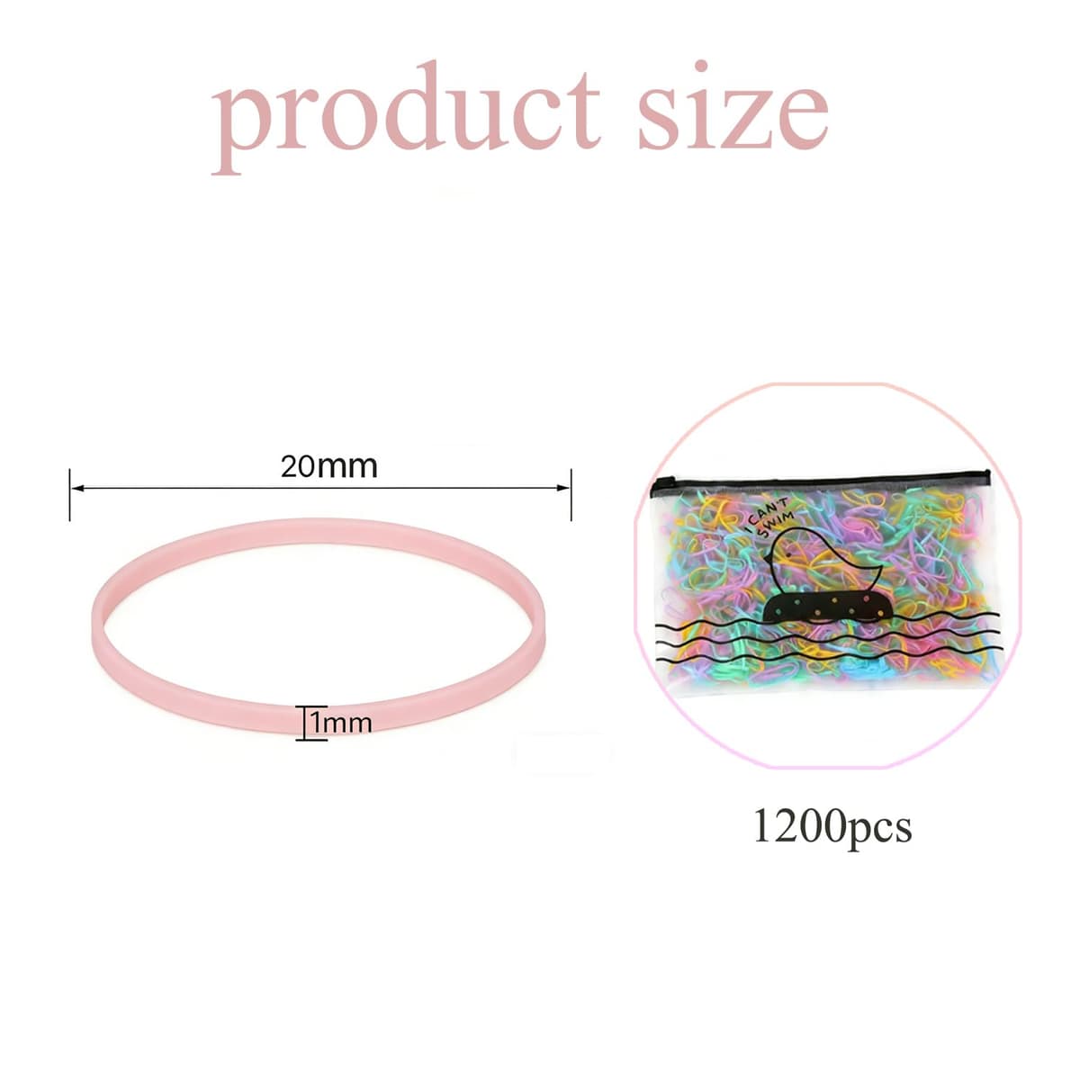 1200 Piezas Mini Gomas de Pelo, Coletero Elástico Bandas Suaves Multicolor, Para Niños, Cintas de Trenzado, Trenzas, Peinado de Boda y Más — view 2
