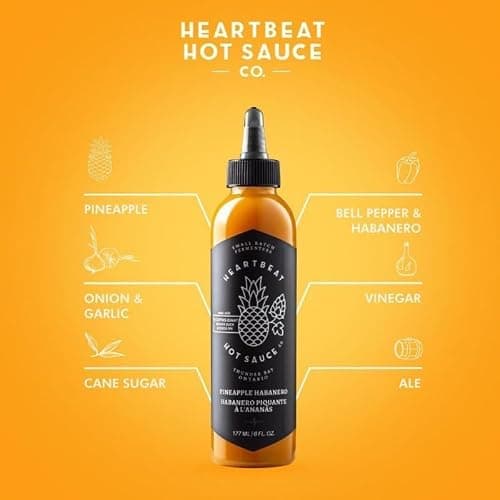 Heartbeat Hot Sauce Pineapple Habanero 2-Pack, 177 mL x2, 5/10 Heat, Tropical Hot Sauce For Tacos, Pizza And Wings — view 5