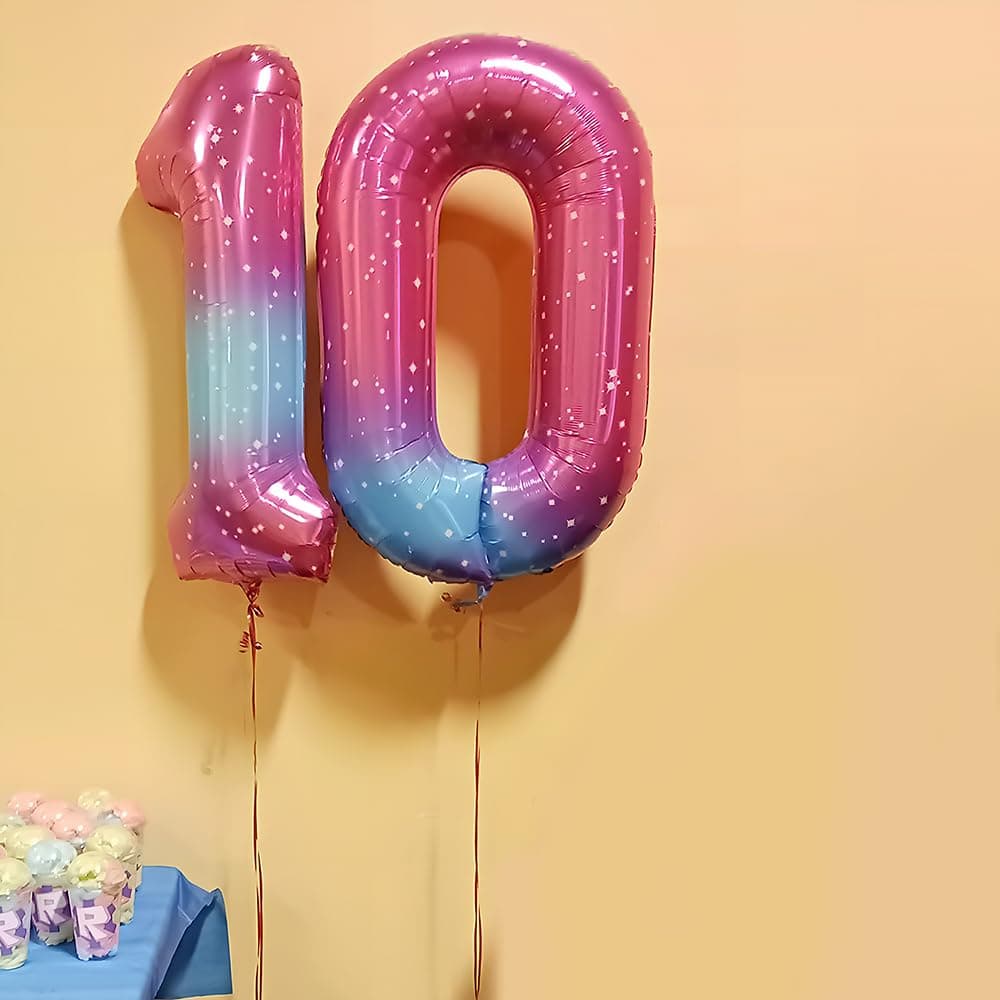 Foil Globo Número 5 Azul 40" (101cm), Inflable Helio o aire, Gigante Numeros 0-9, 10-19, 20-29, 30-100, Grande Globos Decoración para La Boda Aniversario y Cumpleaños Fiestas — view 142