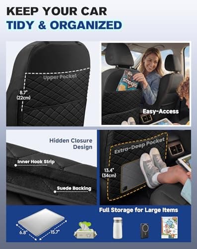 SMOQIO Kick Mats Back Seat Protector, Car Seat Back Protector for Kids,2PCS — view 3