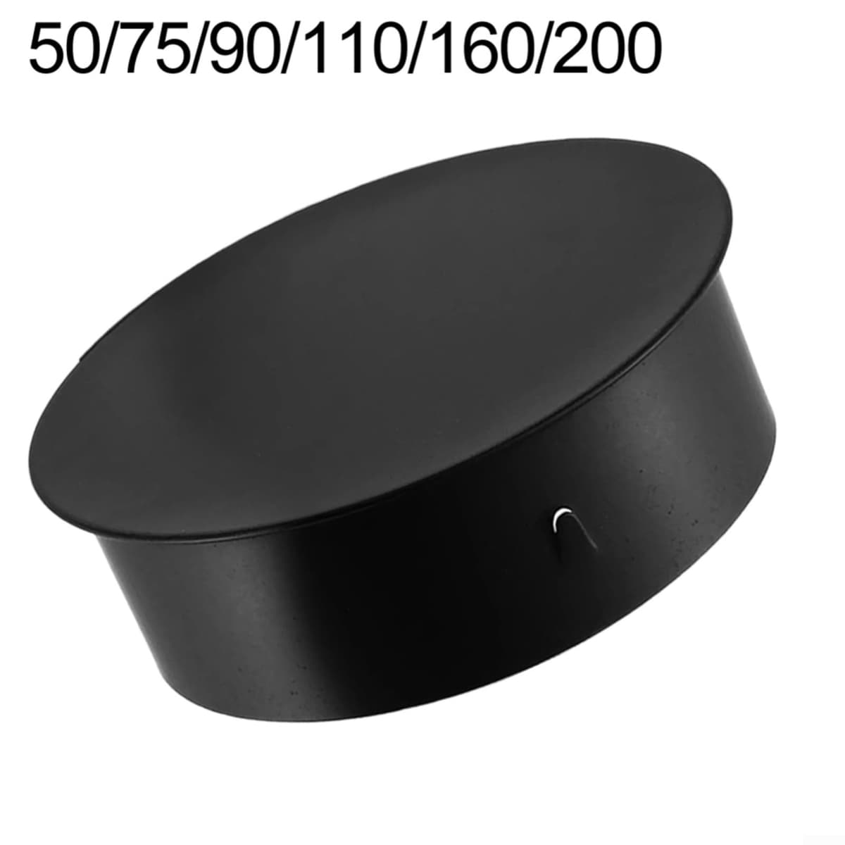 Tapa de chimenea de acero inoxidable negro con diseño de tapa plana, cubierta de orificio de chimenea de alineación suave, accesorios de chimenea (160 mm) — view 4