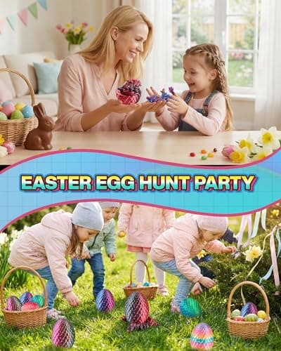 Rapean 8" 3D Printed Dragon Eggs, Easter Basket Stuffers for Kids and Teens, Unique Easter Toys & Decor for Children, Mysterious Dragon Toys Gifts for Boys & Girls (4 Pack) — view 6