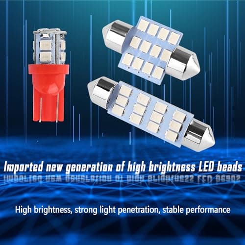 20PCS Soft Bright Car Interior Lights,Multiple Colors LED Bulbs,Automotive Replacement Lighting Products,Multifunctional Dome Lights/License Plate Lights/Trunk Lights/Map Lights (Red) — view 4
