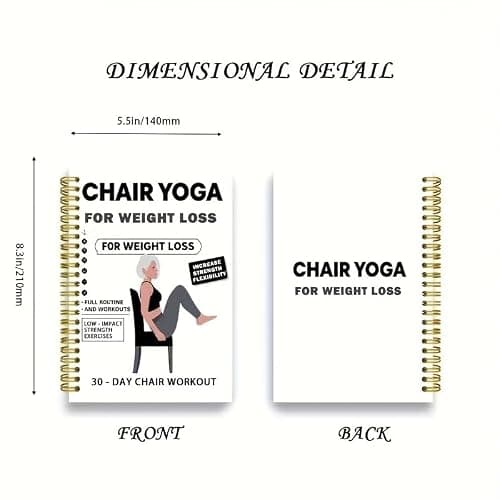 30-Day Chair Yoga Weight Loss Guide – 15-Minute Daily Routine with Illustrated Poses & Progress Tracker for Seniors & Beginners, Spiral-Bound Home Fitness Plan — view 2