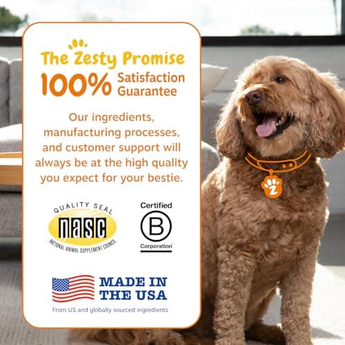 Zesty Paws Probiotics for Dogs, Digestive Enzymes Gut Flora, Digestive Health, Diarrhea & Bowel Support, DE111, Dog Probiotics Soft Chew for Pet Immune System, Chicken, 50 Ct — view 6