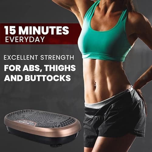 EILISON FitMaxx 3D XL Vibration Plate Exercise Machine - Whole Body Workout Vibration Platform w/Loop Bands - Lymphatic Drainage Machine for Weight Loss, Shaping, Recovery (Fitpro Brown) — view 2