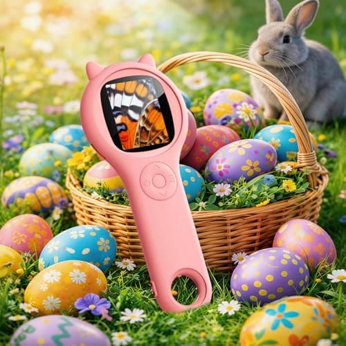 Kids Microscope for Girls, 500X Portable Digital Microscope with 2" IPS Screen, Cute STEM Learning Toy, Birthday Gift for Girls Age 5-12 (Pink) — view 5