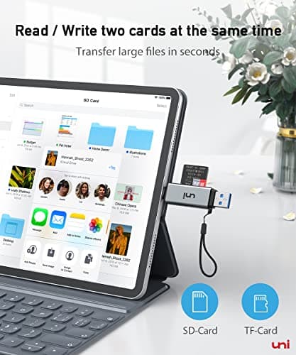 uni SD Card Reader, High-Speed USB C to Micro SD Card Adapter USB 3.0 Dual Slots, Memory Card Reader for SD/Micro SD/SDHC/SDXC/MMC, Compatible with MacBook Pro/Air, Chromebook, Android Galaxy — view 4