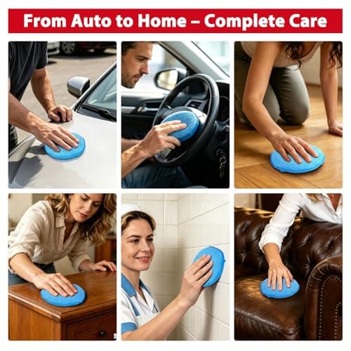 GLIMGLINT Microfiber Wax Applicator Pads, 5 Inch Round Foam Buffing & Detailing Polishing Pads, Reusable Car Wax Applicator for Car Cleaning, Waxing & Fine Polishing, 6 Pack — view 4