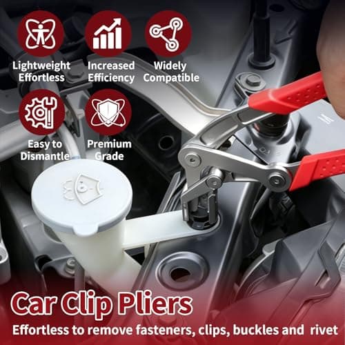 TSSOUB Car Clip Pliers, Auto Fastener Clip Removal Pliers, Panel Clip Removal Tool with 2Pcs Stainless Steel Fastener Remover for Removing Automotive Plastic Clips Trim Bumpers — view 3