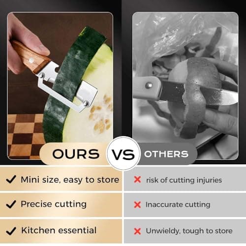2 Pcs Multi-Functional Vegetable Peeler for Kitchen, Multi Functional Peelers with Wooden Handle and Bottle, Ultra-Sharp Stainless Steel Blade & Ergonomic Wood Handle for Fruit Veggie Pumpkin — view 2