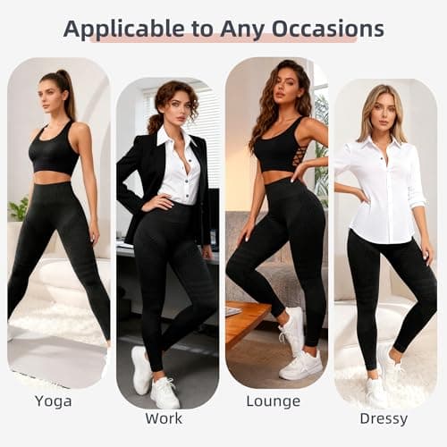 3D Compression Leggings for Women, High Waisted Tummy Control Yoga Pants — view 6