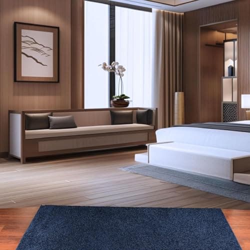Ambiant Pet Friendly Solid Color Area Rugs Navy - 3' Hexagon, Indoor, Stain & Fade Resistant, Perfect for Living Room, Bedroom, Dining Room, Entryway, Doorway, Pet & Kids Friendly Rug, Wedding — view 2