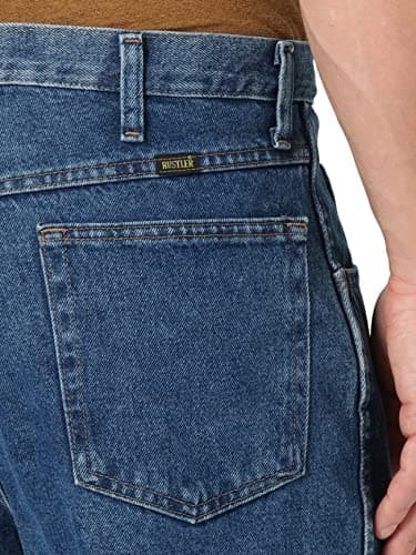 Rustler Men's Classic Relaxed Fit, Dark Stonewash, 36W x 30L — view 4