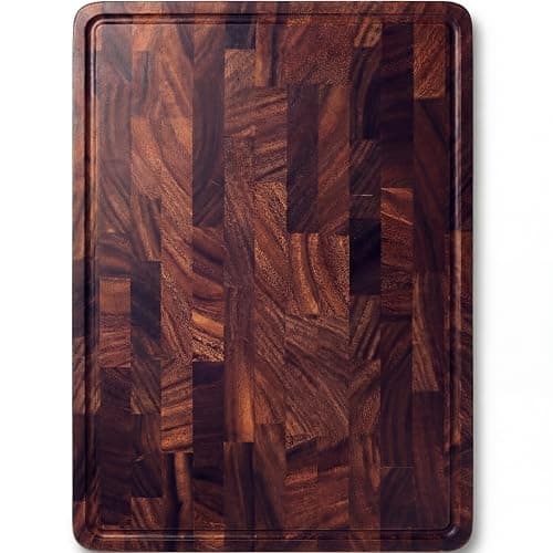 Babilonia Walnut Cutting Board, Professional and Heavy Duty Non Toxic Wood Chopping Board, Wooden Charcuterie Boards & Butcher Block with Handles (Oil Bottle Included)