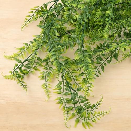 Foyods 2PCS Reptile & Amphibian Habitat Plants (L30 xW5.1'') - Fake Plants for Reptiles, Artificial Hanging Terrarium Plants for Bearded Dragon Snake Geckos Chameleon & Fake Hanging Terrarium Plants — view 3
