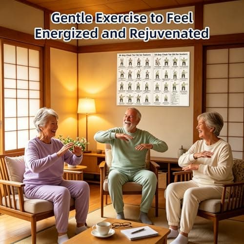 Tai Chi Chair Workout Chart, Chair Tai Chi for Seniors Wall Chart – 30-Day Seated Tai Chi Routine, Seated Exercise Poster for Beginners, Home Gym Decor, Unframed 2-Pack (10x8 Inch) — view 4