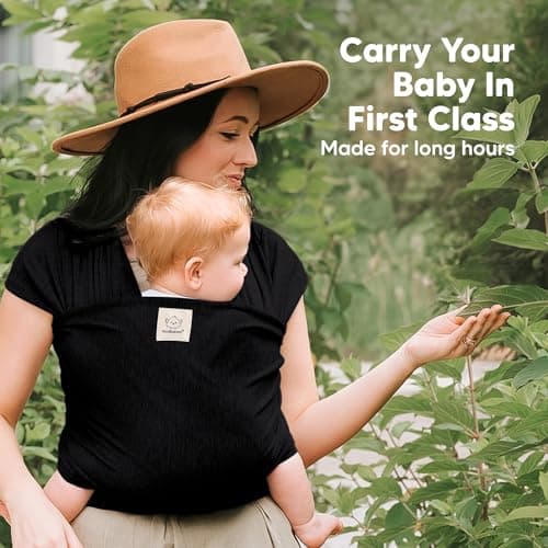 KeaBabies Baby Wrap Carrier, All in 1 Original Baby Carrier (Trendy Black) — view 5