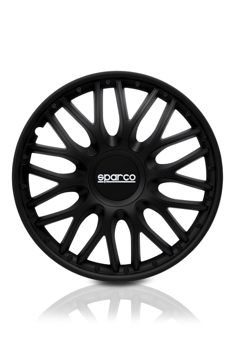 Sparco SPC1491BKSV Tapacubos Lazio, Negro/Plata, Set de 4, 14 pulgadas — view 9