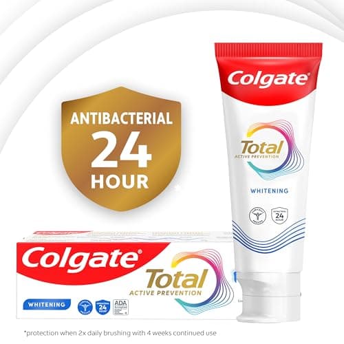 Colgate Total Whitening Toothpaste Paste, 5.1 oz, 2 Pack, Fluoride Antibacterial for Plaque, Gingivitis, Sensitivity, Stain Removal, Clinically Proven, Mint — view 5
