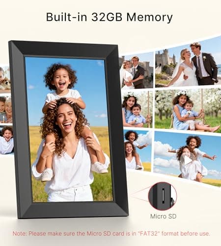 Frameo 10.1 Inch WiFi Digital Picture Frame, 1280x800 HD IPS Touch Screen Photo Frame Electronic, 32GB Memory, Auto-Rotate, Wall Mountable, Share Photos/Videos Instantly via Frameo App from Anywhere — view 2