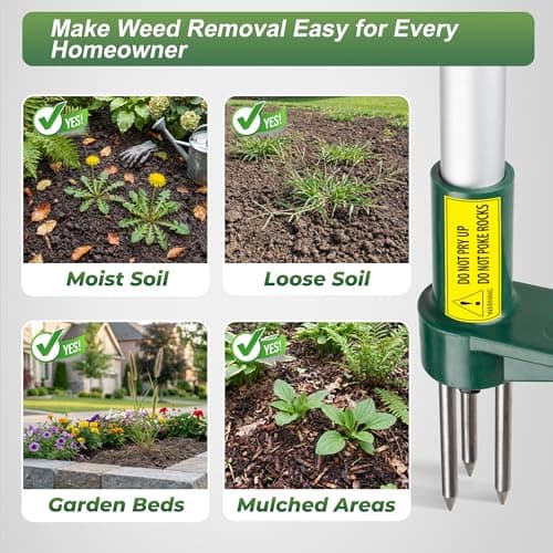 Walensee Weed Puller, Stand Up Weeder Hand Tool, Long Handle Garden Weeding Tool with 3 Claws, Hand Weed Hound Weed Puller for Dandelion, Standup Weed Root Pulling Tool and Picker, Grabber (1 Pack) — view 8