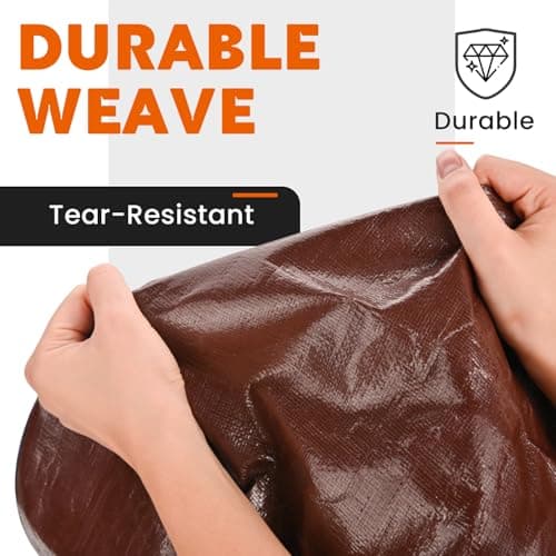 Keten Tarps Heavy Duty Waterproof 10x20 Feet, Extra Thick 10 Mil (Brown) — view 2