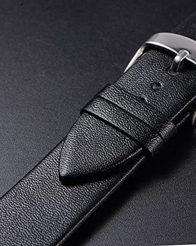 uxcell Black Genuine Leather Band 12mm Width, Flat Thin Elegant Leather Watch Strap for Women — view 3