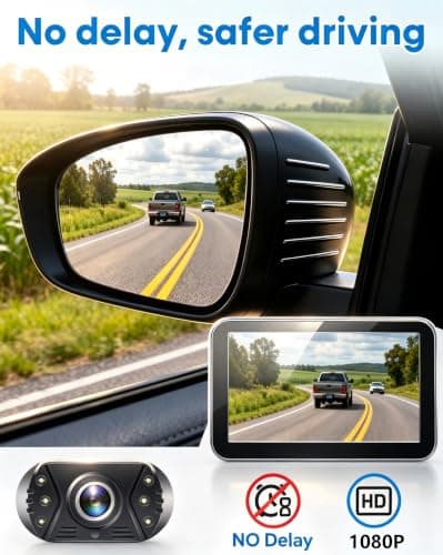 HD 1080P Backup Camera: 15-Min Easy Install 7 inch Large Screen Color Night Vision See Clearly at Night Up to 10 Meters - Reverse Camera for Trucks Cars Pickup SUVs Rear View Safety & Parking Assist — view 5