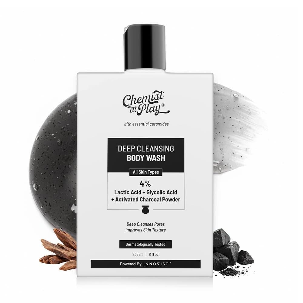 Chemist at Play 1% Salicylic Acid Body Wash | Helps Prevent Back & Body Acne Smoothens Bumpy Texture | For Sweaty Oily Normal and Dry Skin | Paraben and SLS Free | Suitable for Men and Women | 236 ml — view 5