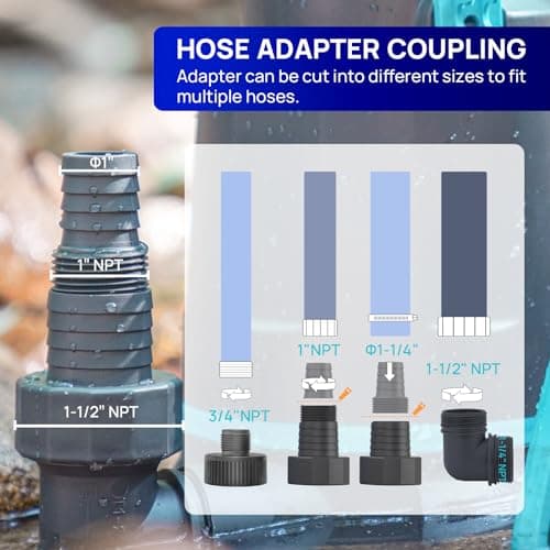 Aquastrong Sump Pump 1 HP 4500 GPH Submersible Water Pump Thermoplastic Portable Utility Pump High Flow Water Removal for Swimming Pool Garden Pond Basement Window Wells with 10ft Long Power Cord — view 5