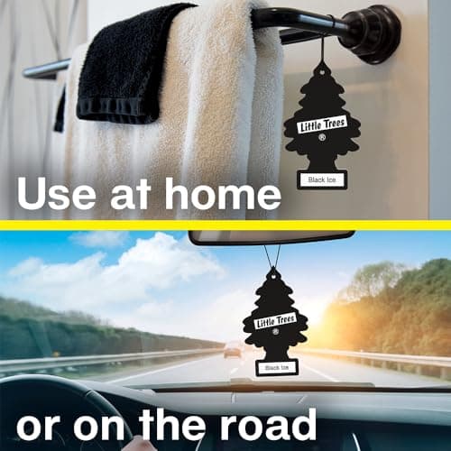 LITTLE TREES Car Air Freshener | Hanging Tree Provides Long Lasting Scent for Auto and Home | Black Ice, 24 Air Fresheners — view 6