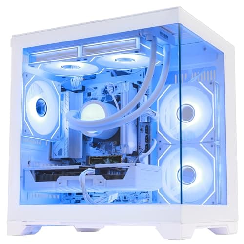 HELLOLAND Gaming PC Desktop Computer | AMD Ryzen 7 7800X3D & RTX 5070 12GB | 32GB DDR5 6000MHz RAM | 1TB SSD | PSU 650W | 240mm Liquid Cooler & ARGB Fans with Software | Windows 11 | White — view 2