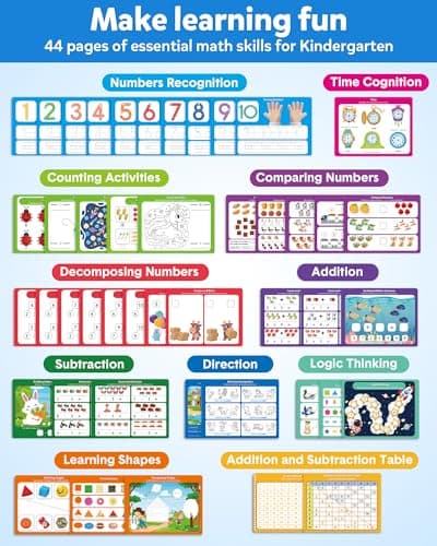 Coogam Math Learning Game for Kids Age 3-8, Number Tracing Handwriting Practice Workbook, Math Addition and Subtraction, Montessori Educational Preschool Learning Activities Gift Toy — view 2